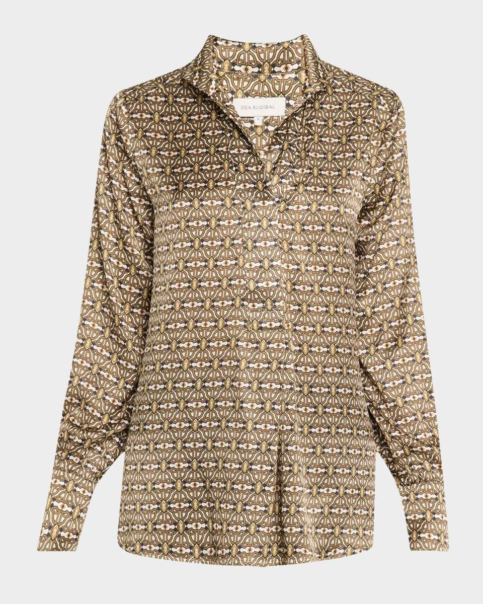 Natedea Printed Silk Blous